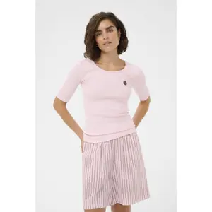 T-shirt with woman illustration KAFFE Carna image-1