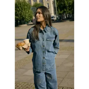 Women's Long Sleeve Denim Shirt KAFFE KACastelia image-2