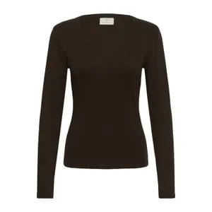 Women's long sleeve V-neck T-shirt KAFFE Liddy image-1