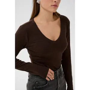Women's long sleeve V-neck T-shirt KAFFE Liddy image-3