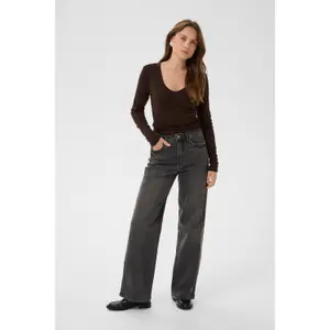 Women's long sleeve V-neck T-shirt KAFFE Liddy image-5