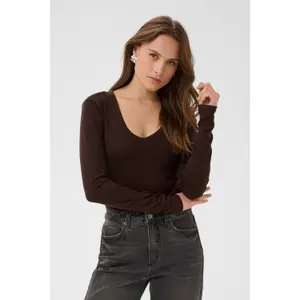 Women's long sleeve V-neck T-shirt KAFFE Liddy image-6