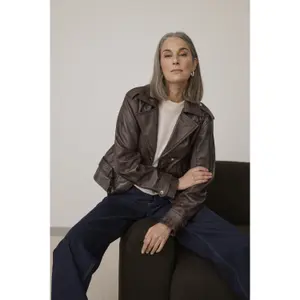 Leather jacket woman KAFFE Rusta image-1