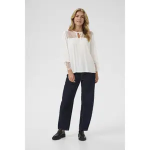 Long sleeve blouse for women KAFFE April Lace image-1