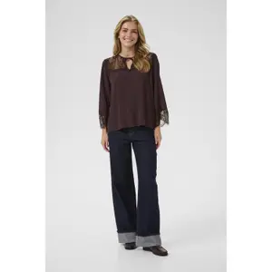 Long sleeve blouse for women KAFFE April Lace image-1