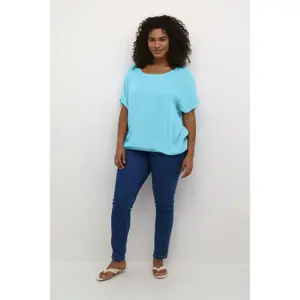 Women's short-sleeved blouse KAFFE Curve Ami Stanley image-2