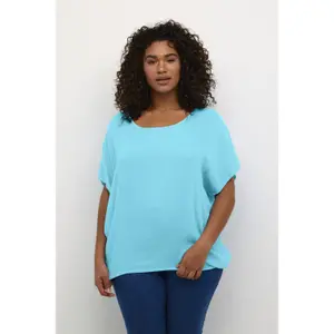 Women's short-sleeved blouse KAFFE Curve Ami Stanley image-1