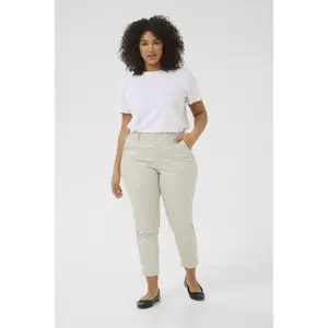 Women's 7/8 chino Trousers KAFFE Curve KCLeana image-3