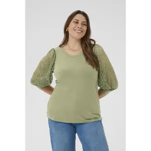 Women's T-shirt KAFFE Curve Bella image-3