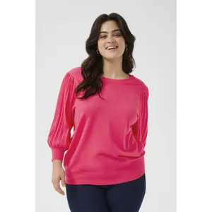 Camisola de manga 3/4 para mulher KAFFE Curve Loni image-3