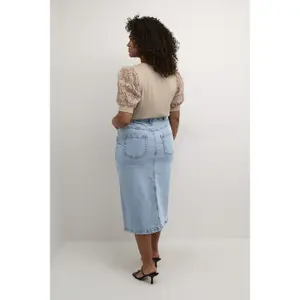 Denim skirt for women KAFFE Curve KCBeth image-4