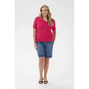 Women's V-neck sweater KAFFE Curve Lizzy image-1
