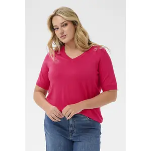 Women's V-neck sweater KAFFE Curve Lizzy image-2