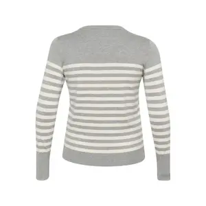 Sweater listrado em malha para mulher KAFFE Curve Lizzy image-1