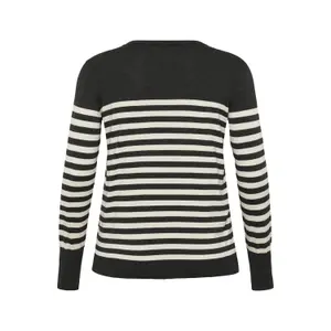 Sweater listrado em malha para mulher KAFFE Curve Lizzy image-1