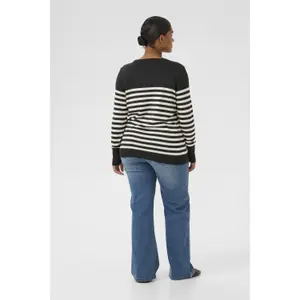 Sweater listrado em malha para mulher KAFFE Curve Lizzy image-4