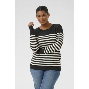 Sweater listrado em malha para mulher KAFFE Curve Lizzy image-5