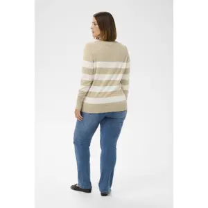 Sweater listrado em malha para mulher KAFFE Curve Lizzy image-2