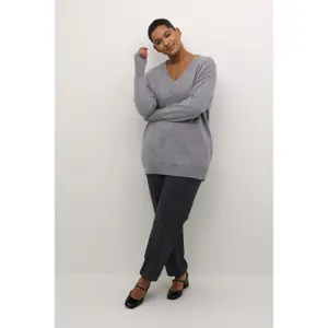 Women's V-neck sweater KAFFE Curve Luno image-1
