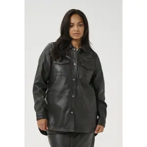 Leather jacket woman KAFFE Curve KCJanet image-1