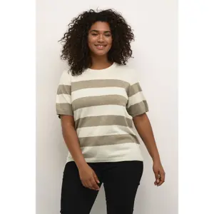 Sudadera rayada de manga corta para mujer KAFFE Curve Lizzy image-5