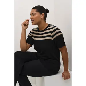 Sudadera rayada de manga corta para mujer KAFFE Curve Lizzy image-2