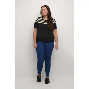 Sudadera rayada de manga corta para mujer KAFFE Curve Lizzy image-5