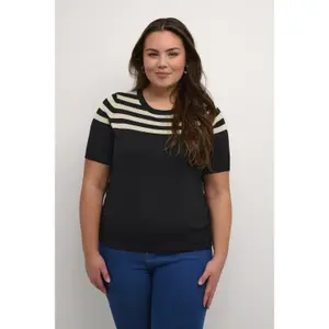 Sudadera rayada de manga corta para mujer KAFFE Curve Lizzy image-6