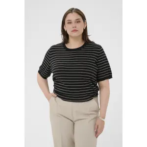 Sudadera rayada de manga corta para mujer KAFFE Curve Lizzy image-1