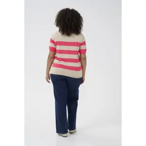 Sudadera rayada de manga corta para mujer KAFFE Curve Lizzy image-4