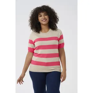 Sudadera rayada de manga corta para mujer KAFFE Curve Lizzy image-5