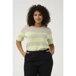 Sudadera rayada de manga corta para mujer KAFFE Curve Lizzy image-5