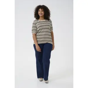 Sudadera rayada de manga corta para mujer KAFFE Curve Lizzy image-2