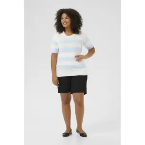 Sudadera rayada de manga corta para mujer KAFFE Curve Lizzy image-3