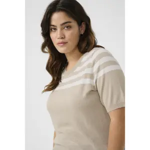 Sudadera rayada de manga corta para mujer KAFFE Curve Lizzy image-2