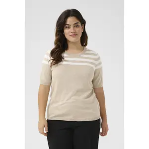 Sudadera rayada de manga corta para mujer KAFFE Curve Lizzy image-5