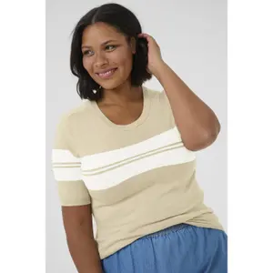 Sudadera rayada de manga corta para mujer KAFFE Curve Lizzy image-2