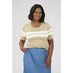 Sudadera rayada de manga corta para mujer KAFFE Curve Lizzy image-5