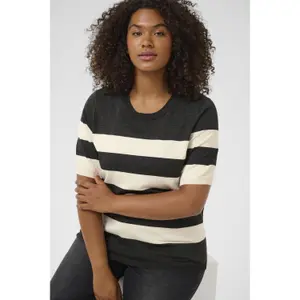 Sudadera rayada de manga corta para mujer KAFFE Curve Lizzy image-2