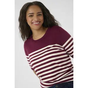 Sudadera rayada de manga corta para mujer KAFFE Curve Lizzy image-2