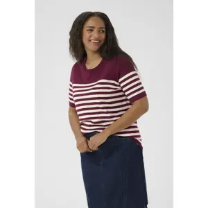 Sudadera rayada de manga corta para mujer KAFFE Curve Lizzy image-4