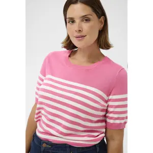 Sudadera rayada de manga corta para mujer KAFFE Curve Lizzy image-3