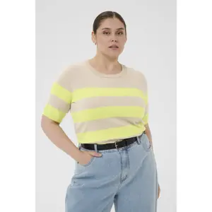 Sudadera rayada de manga corta para mujer KAFFE Curve Lizzy image-2