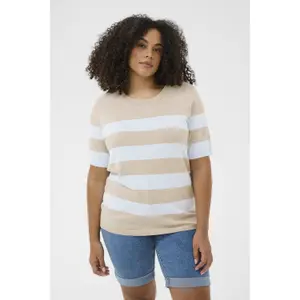 Sudadera rayada de manga corta para mujer KAFFE Curve Lizzy image-1