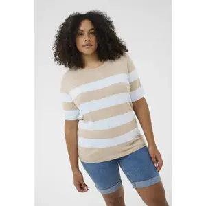 Sudadera rayada de manga corta para mujer KAFFE Curve Lizzy image-2