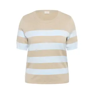 Sudadera rayada de manga corta para mujer KAFFE Curve Lizzy image-4