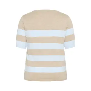 Sudadera rayada de manga corta para mujer KAFFE Curve Lizzy image-5