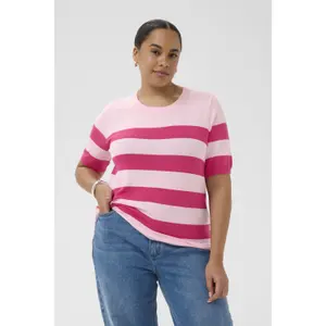 Sudadera rayada de manga corta para mujer KAFFE Curve Lizzy image-5