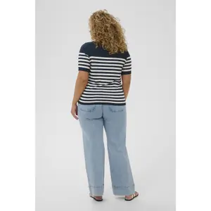 Sudadera rayada de manga corta para mujer KAFFE Curve Lizzy image-2