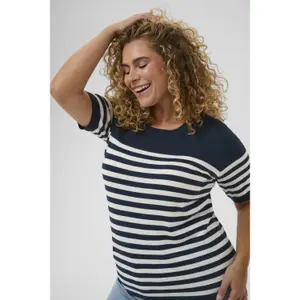 Sudadera rayada de manga corta para mujer KAFFE Curve Lizzy image-3